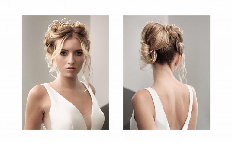 Une coiffure de mariée chic et unique pour une allure de vestale le jour de son mariage.